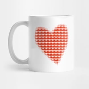 Red Textured Valentines Day Heart Filled with Hearts Mug